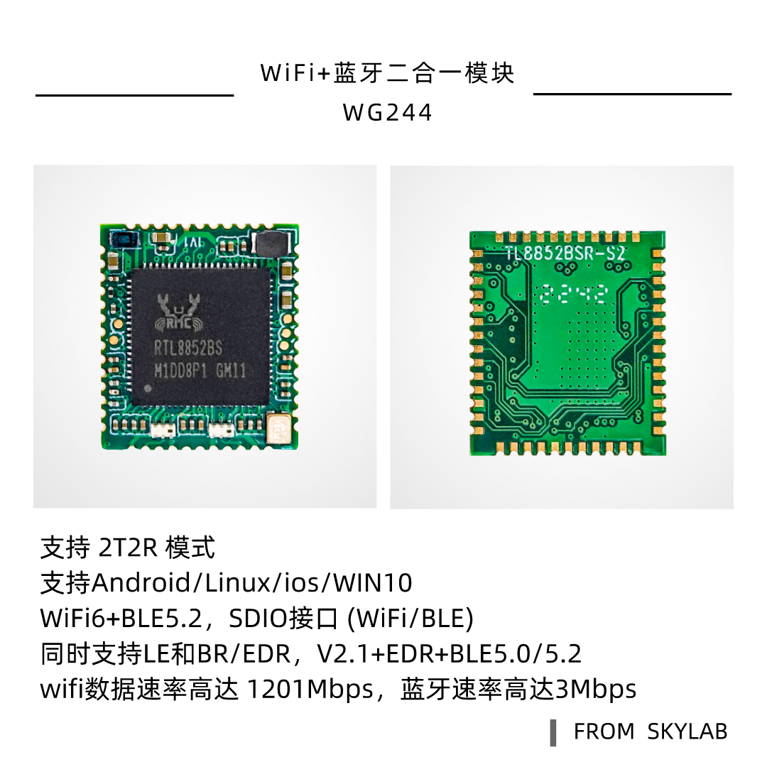 SDIO wifi6模块WG244可以实现哪些功能，SDIO接口wifi蓝牙二合一模块应用场景